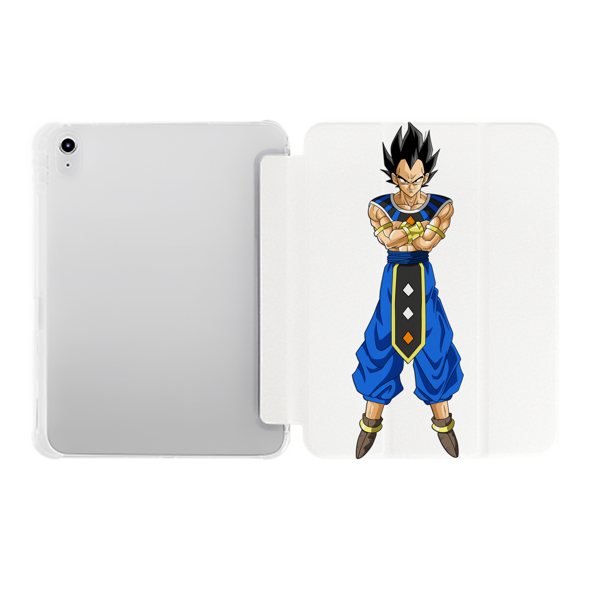 （画像用） ドラゴンボール ベジータ四世（Bejīta Yonsei）DRAGON BALL Vegeta IV IPad ケース ペン収納付き 三つ折りスタンド PUレザー×シリコン 対応機種9.5/10.5/10.9インチ